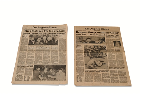 Reagan Elected & Shot LA Times Newspaper