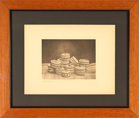 Edward S. Curtis Photogravure "Makah Basketry" (1915, Volume 11)