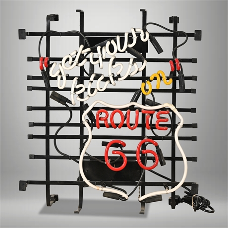 “Get Your Kicks on Route 66” Neon Sign — Multi-Color, 24"