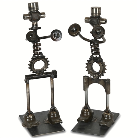 Sid Mark Metal Art Sculptures - "Boxing Robots"