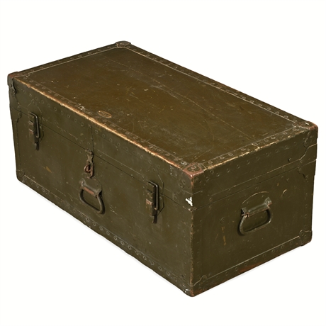 Post-WWII Era Doehler Military Issue Steel Trunk — 1949