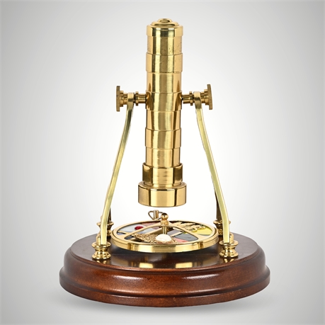 Brass Musical Kaleidoscope Viewer — “Ebb Tide,” Rotating Glass Display