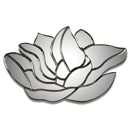 Lotus Blossom Beveled Mirror Wall Hanging, 15 x 24.25 in