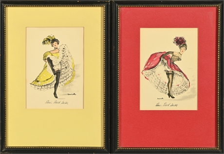 Vintage Janicotte 'Moulin Rouge Can-Can Dancers'