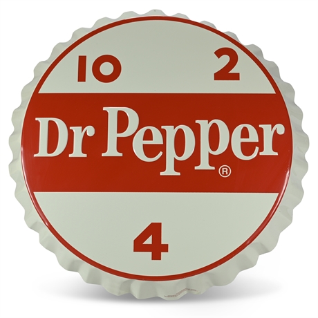 Limited Edition Dr. Pepper 10 2 4 Bottle Cap 25" Embossed Metal Sign