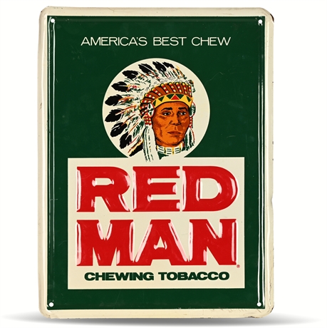 Red Man Chewing Tobacco Advertising Sign