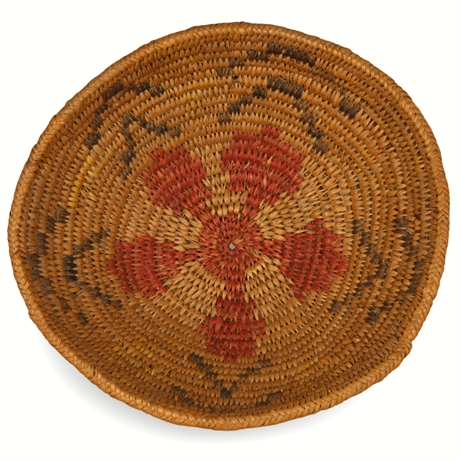 Handwoven Decorative Basket with Geometric Motif