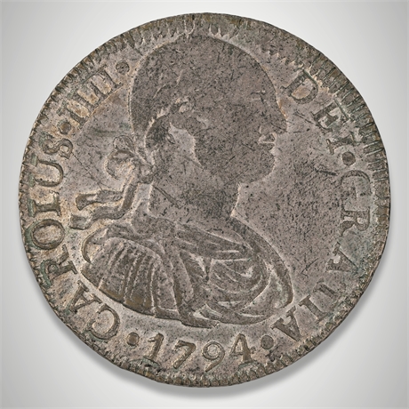 1794 Mexico 8 Reales – Charles IV – Portrait Dollar – .903 Silver