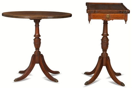Pair Antique Duncan Phyfe Parlor Tables