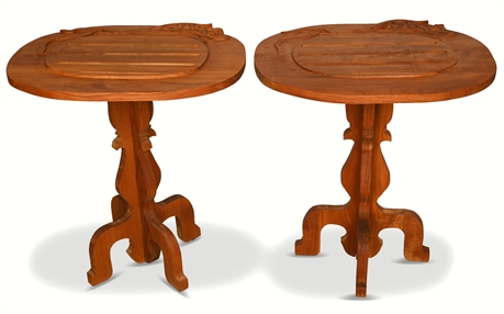 Pair Teak Side Tables