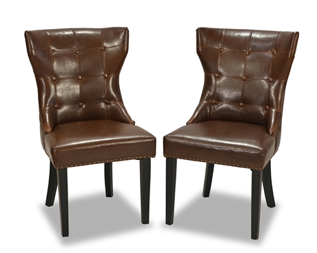 Pair Wesling Wingback Accent Chairs