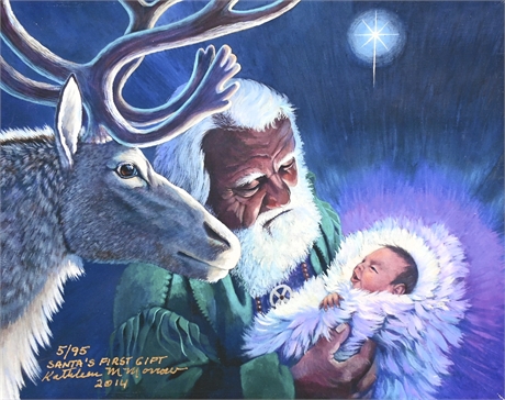 Kathleen M. Morrow 'Santa's First Gift' Limited Edition Print