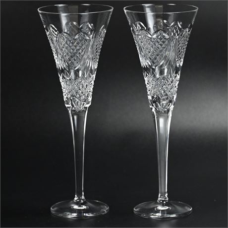 Pair Waterford Champagne Flutes