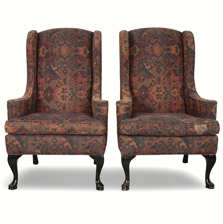 Pair Wingback Chairs