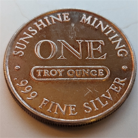 Sunshine Minting Silver Trade Unit 1 Troy oz .999 Fine Silver Round
