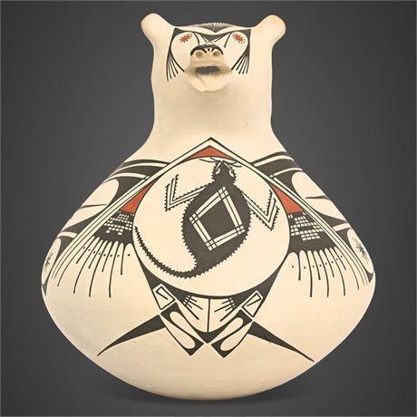 Alvaro Quezada Mata Ortiz Effigy Pottery Jar 9” Figural Vessel