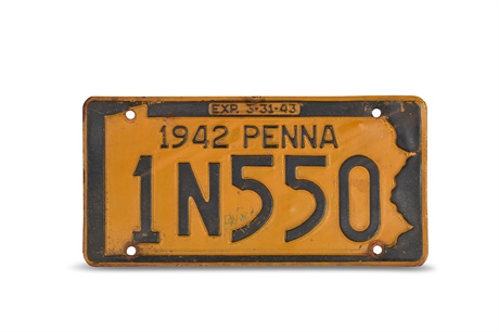 1942 Pennsylvania License Plate