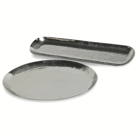 Don Sheil™ Hammered Aluminum Serving Tray Set – Signed