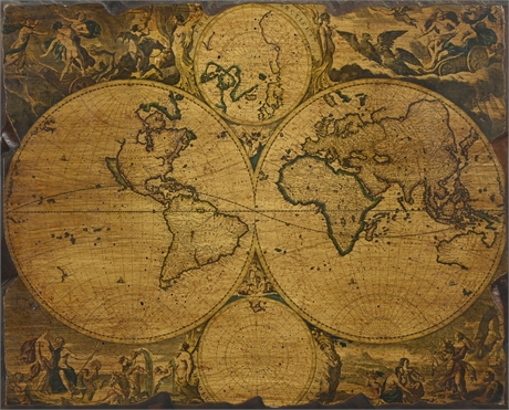 Decoupage World Map on Board