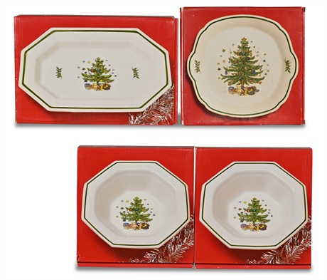 4 piece Nikko Christmas Serving Set