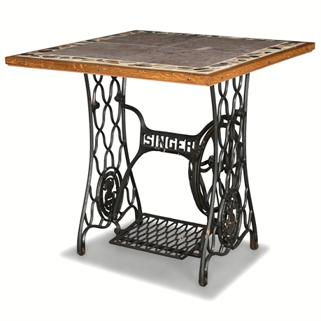 Antique Singer Iron Sewing Machine Table