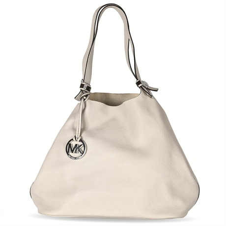 Michael Kors Colgate Large Grab Bag in Reversible Vanilla Leather and Suede