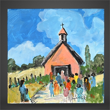 Annetta Hoover “Rio Puerco” Acrylic Church Scene