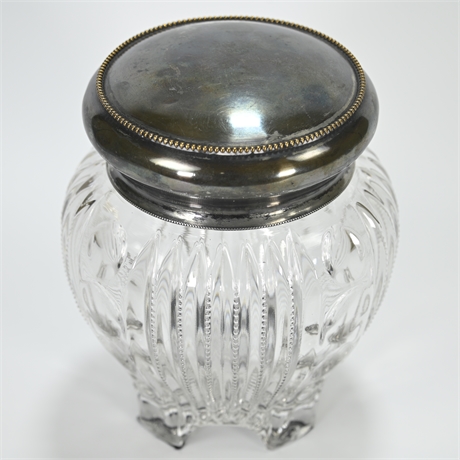 Antique Glass Tobacco Jar/Biscuit Barrel