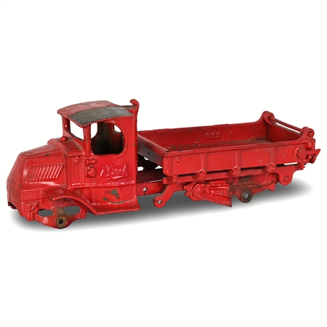 Arcade Cast Iron Mack Dump Truck No. 223 – 1930s Red Workhorse Toy