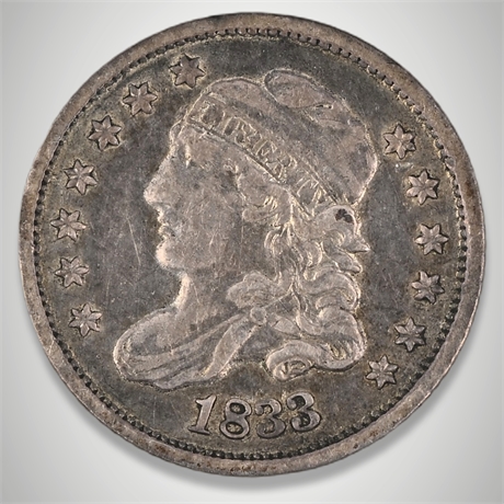 1833 Capped Bust Half Dime – Philadelphia Mint – .892 Silver