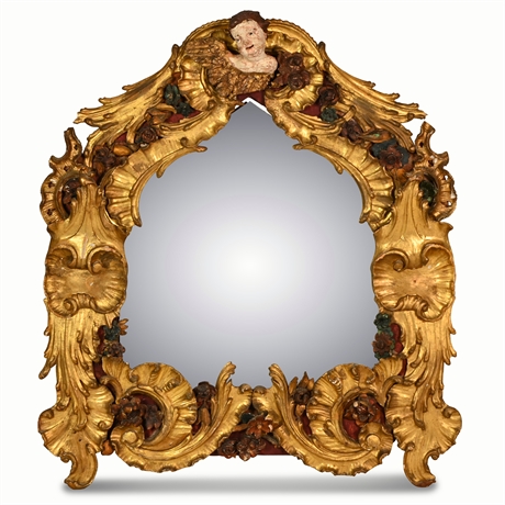 19th Century Italian Baroque Giltwood Mirror
