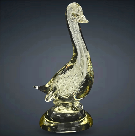 Murano Blown Glass Goose Sculpture