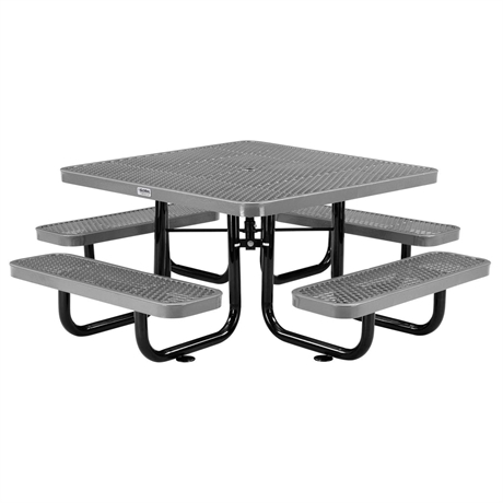 Global Industrial 82" Square Expanded Picnic Table, Gray
