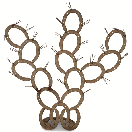 Horseshoe Crafted Prickly Pear Sculpture