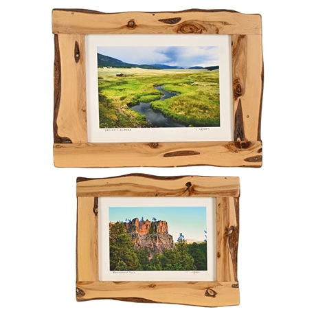 Theodore Greer "Valles Caldera" & "Battleship Rock" Signed Photographs Live-Edge