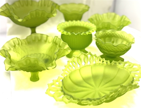 Green Frosted Glass Ware