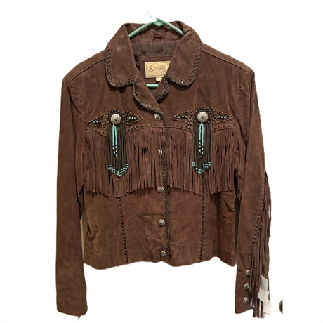 Scully Cow-Suede Fringe Brown Jacket