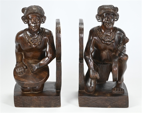 Polynesian Carved Bookends