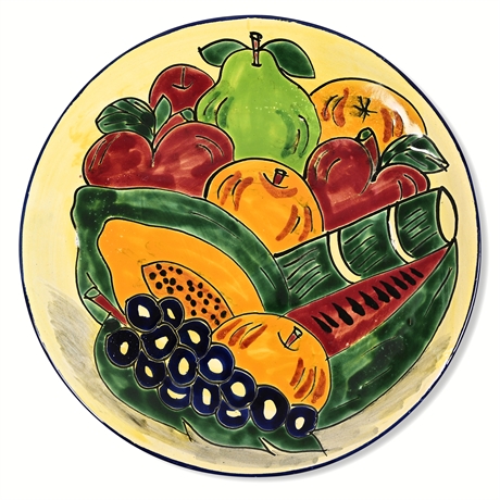 11.75” Colorful Mexican Fruit Basket Platter – Hand-Painted