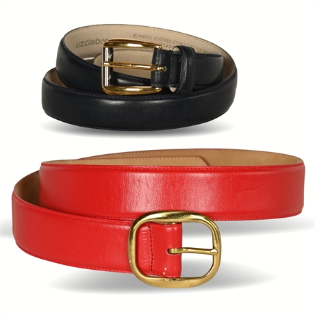 Pair Leather Liz Claiborne Belts