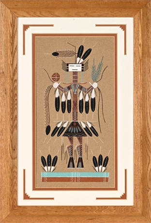Framed Navajo  “Yei” Sandpainting