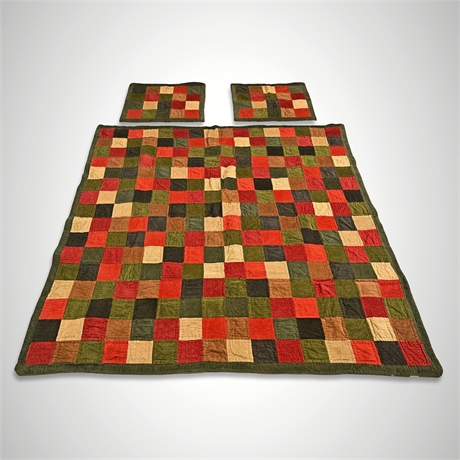 Woolrich Home Corduroy Patchwork Quilt & Pillow Sham Set, Full/Queen