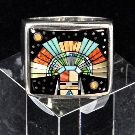 Zuni Micro Inlaid Multi-Stone Ring