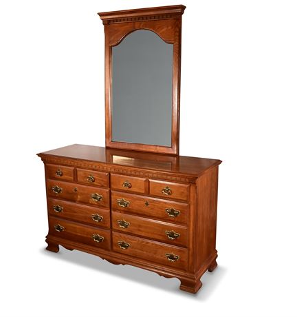 Oak Dresser with Mirror by Kincaid