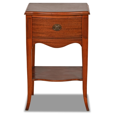 Antique Mahogany Bow Front Nightstand