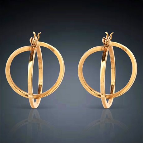 14K Italian Gold Crossover Earrings