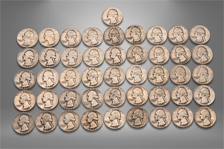 (46) 1952 Washington Silver Quarters