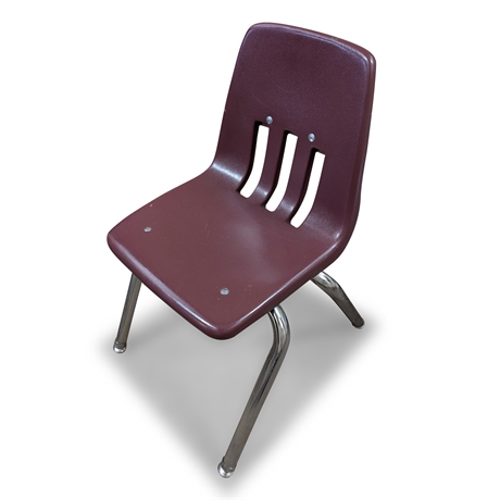 Virco 9000 Series Maroon Child’s School Chair – Chrome Legs, Stackable
