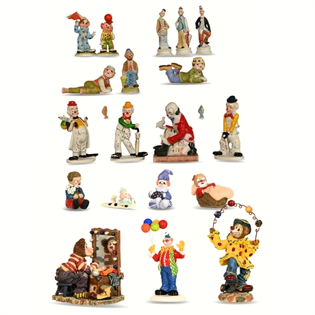 Porcelain and Miniature Clown Collection