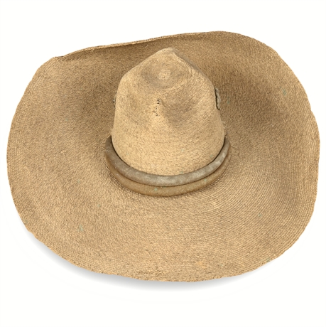 Gilberto Salazar Concepción Maker-Marked Vintage Straw Sombrero